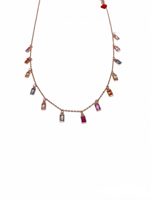 Collana Argento Con Pendenti Multicolor Cuori Milano 24904650